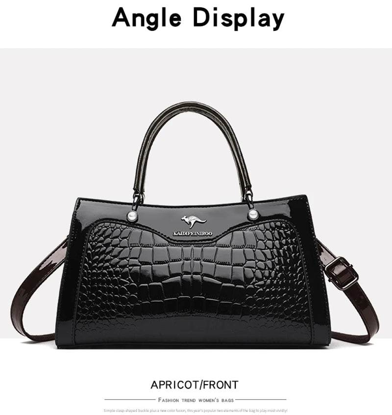 Sacs à main en cuir verni pour femmes, sacs à bandoulière pour dames, sacs à main de créateurs de luxe, petit sac fourre-tout décontracté, initié par la marque, nouveau