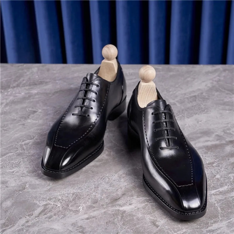 Chaussures Oxfords rétro en cuir véritable pour hommes, chaussures de luxe faites à la main, style britannique, mode confortable, noir, fête de mariage, qualité