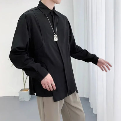 Chemise à manches longues CHRISTAMPain pour homme, grande taille, style Steampunk, Harajuku, Hip Hop, à revers, ChimDesigner