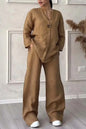 Ensemble deux pièces en coton et lin pour femmes, confortable, ample, haut, pantalon à jambes larges, décontracté, à la mode, costumes, tenues de printemps et d'été