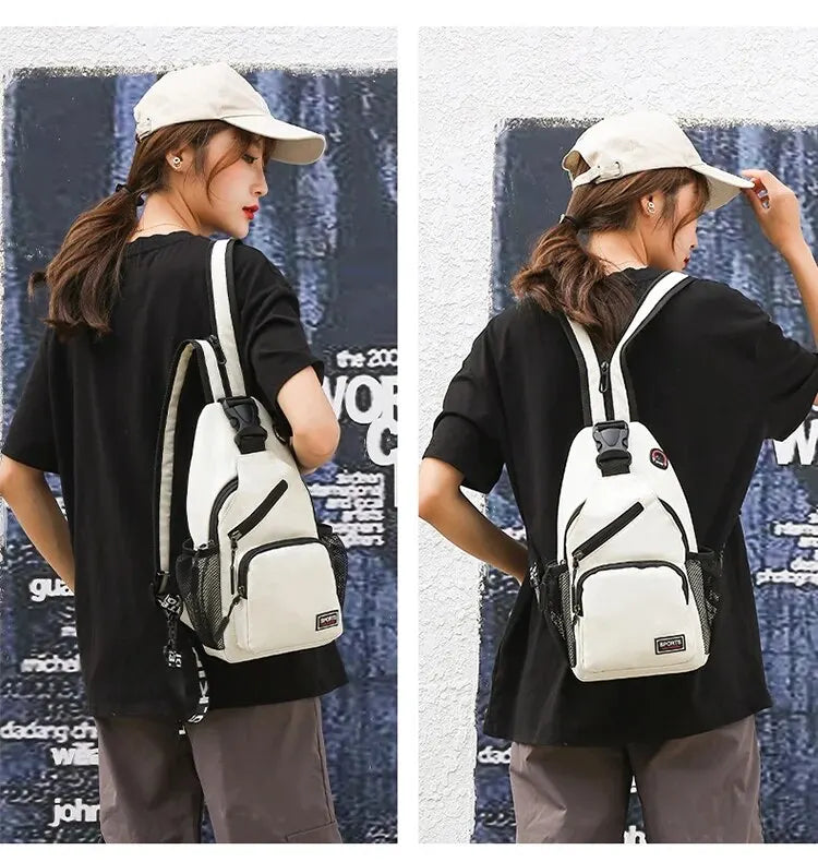 Sac de poitrine Oxford pour femme, sac à dos étanche, sac à bandoulière multifonctionnel, grande capacité, décontracté, gril, nouveau
