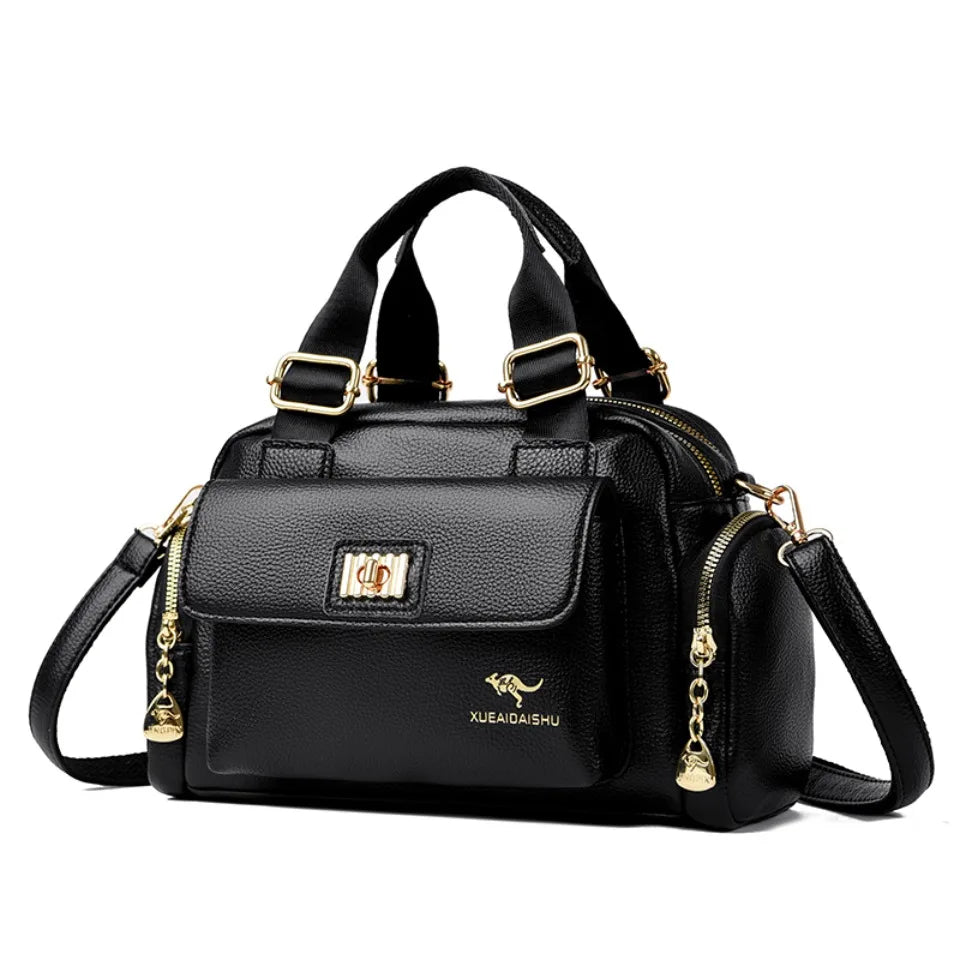 Sac à bandoulière en cuir PU de haute qualité pour femmes, fourre-tout, sacoche multi-poches pour les déplacements quotidiens