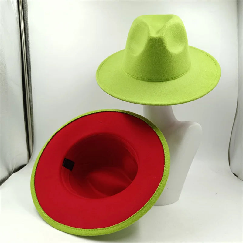 Chapeau Fedora à larges bords pour hommes et femmes, chapeau en feutre ander, chapeau d'église, laine douce, grande taille, DN, britannique, 60cm