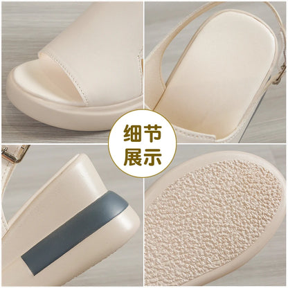 Sandales à plateforme compensée d'été mode rétro Romen chaussures De plage dames décontracté Peep orteil doux confortable Sandalias De Mujer