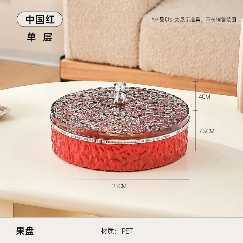 Boîte à snacks transparente multicouche, anti-poussière, acrylique, fruits secs, boîte de rangement pour bonbons et noix, salon moderne, conteneur solaire