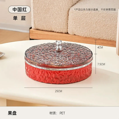 Boîte à snacks transparente multicouche, anti-poussière, acrylique, fruits secs, boîte de rangement pour bonbons et noix, salon moderne, conteneur solaire