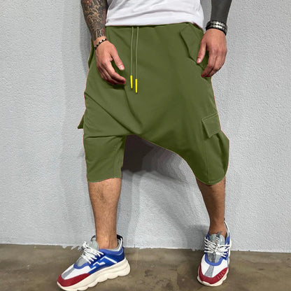 Pantalon de survêtement décontracté pour hommes, tendance Hip Hop en Europe et en amérique, ample, solide, sport de rue, Harlan, court, vêtements pour hommes