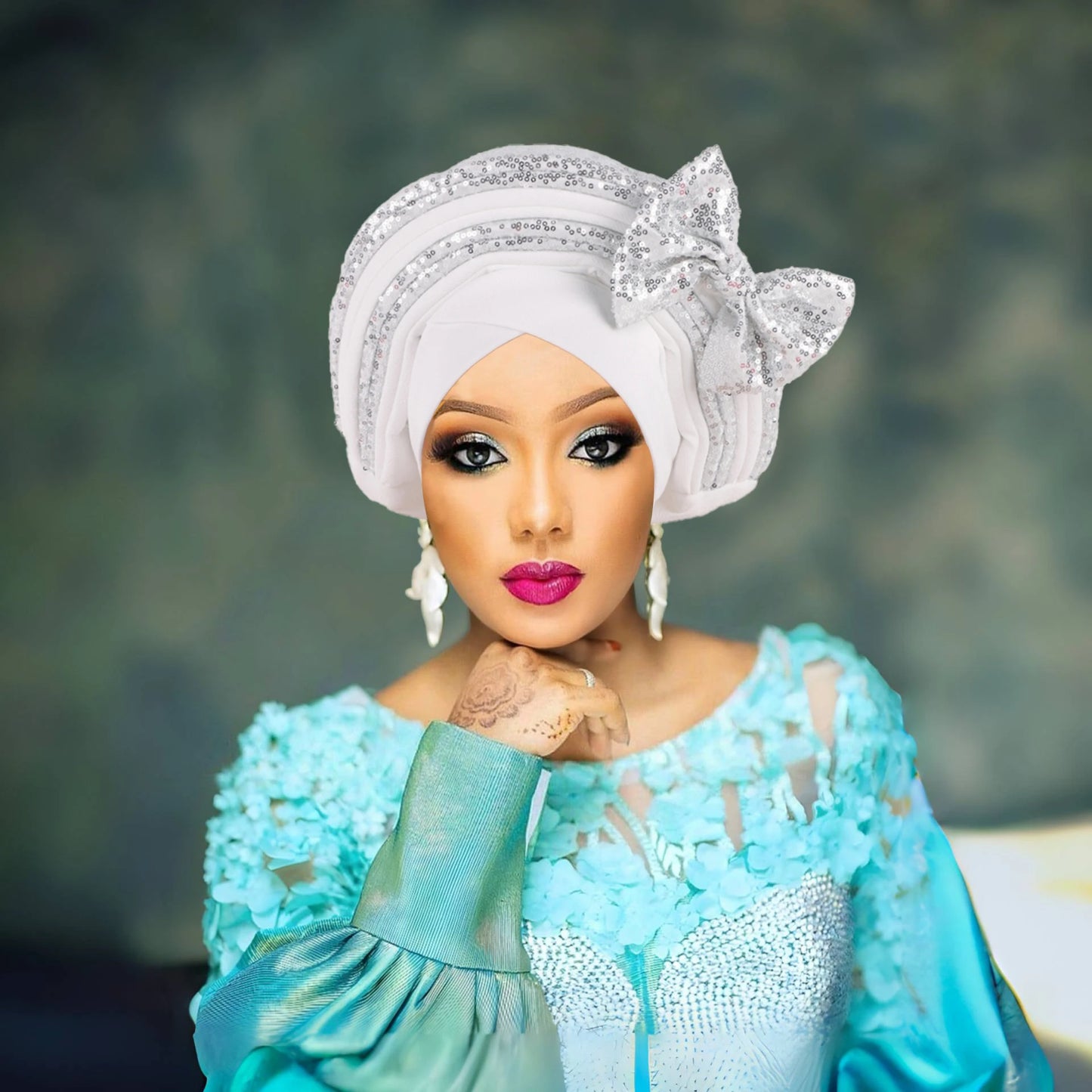 Cravate de Sauna à Paillettes pour Femme, Turban Africain avec Nministériels d Papillon Doux, Accessoire de ix