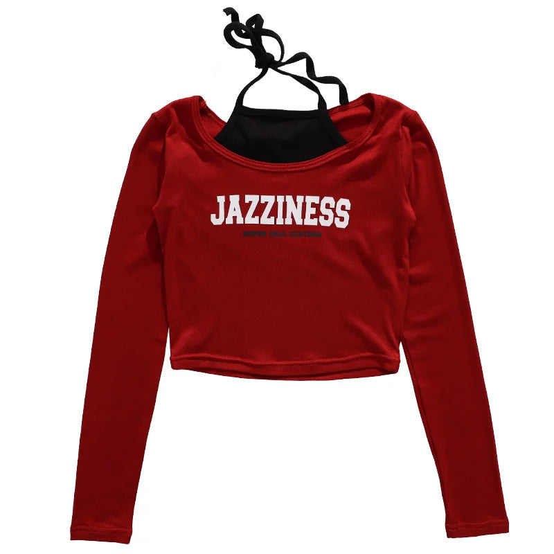 Ensemble T-shirt et pantalon à manches longues pour enfants, mode Hip Hop y2k, Costume de spectacle pour filles, tenue de scène, Costume de danse pour enfants, vêtements de rue