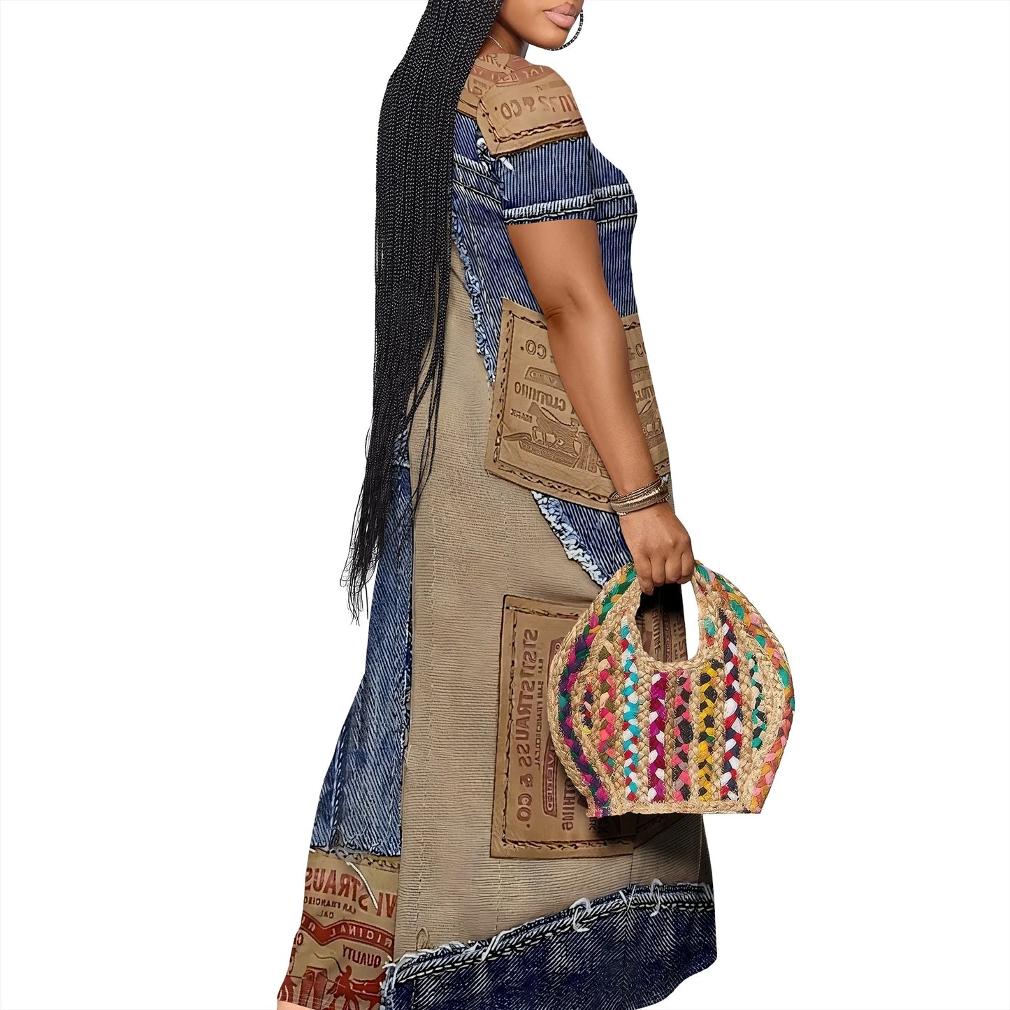 Robe longue décontractée pour femmes, tenue de plage à bretelles, avec poches, été