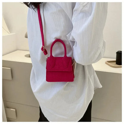 Sac à main en feutre coloré pour femme, mini sacs à main, sac à bandoulière, motif pierre, initié