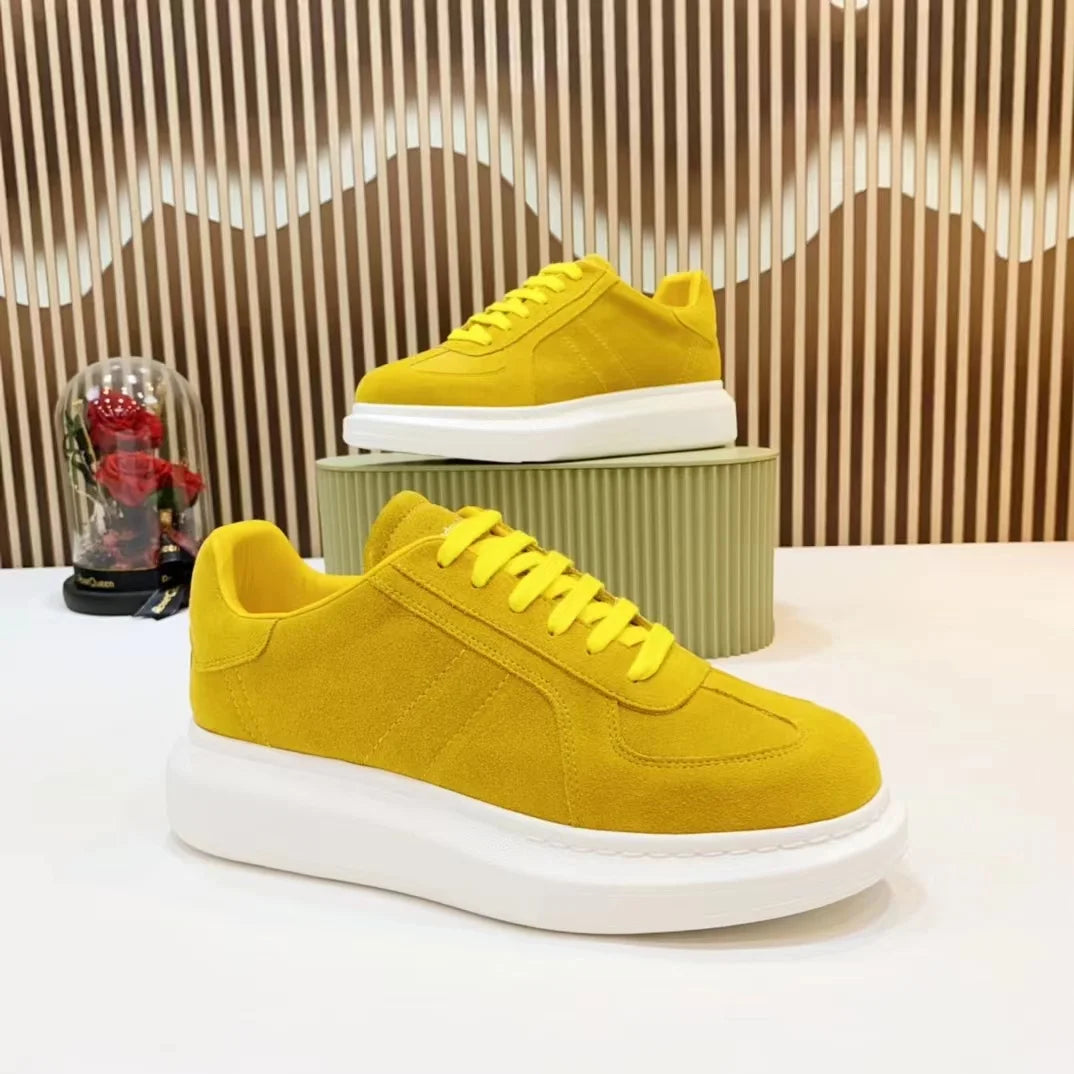 Baskets décontractées en cuir fabriquées à la main pour hommes, baskets à plateforme, mocassins plats originaux unisexes, chaussures pour hommes