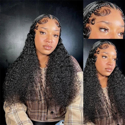 Perruque Lace Closure Wig sans colle bouclée, cheveux naturels, Deep Wave, HD, 13x6, pre-à-porter, densité 200
