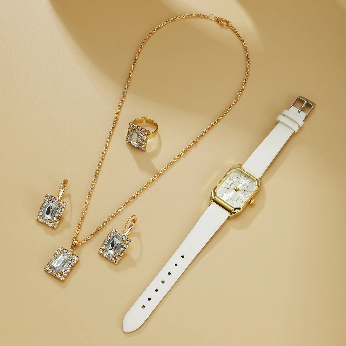 Montres carrées de luxe pour femmes, montre-bracelet à quartz pour dames, ensemble de bijoux classiques simples, marque de mode, 6 pièces, 5 pièces, 1 pièce