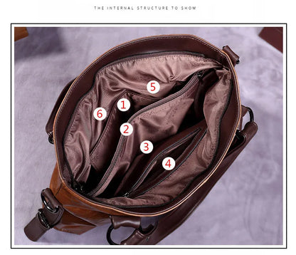 Sac fourre-tout décontracté pour femmes, sacs à main en cuir souple, sacs à bandoulière Vintage de grande capacité, nouvelle mode 2023