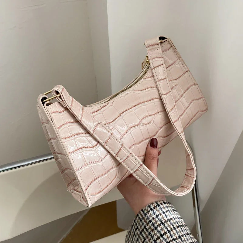 Sacs à main et bourse rétro motif Alligator pour femmes, petits sacs à bandoulière sous les aisselles, pochette fourre-tout en cuir PU de bonne qualité pour dames
