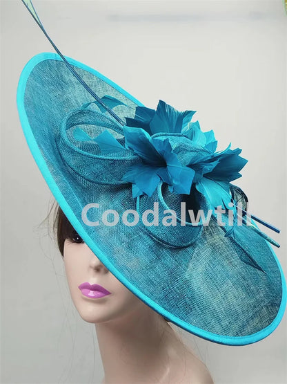 Royal Ascot grand Chapeau fascinateur femmes Kentucky Derby plume grand Chapeau fascinateur fête mariage casque fleur église Chapeau