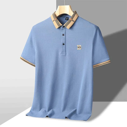 Marque de luxe logo polo à manches courtes hommes été nouveau haut de gamme en soie coton respirant Paul T-shirt mode décontracté vêtements pour hommes