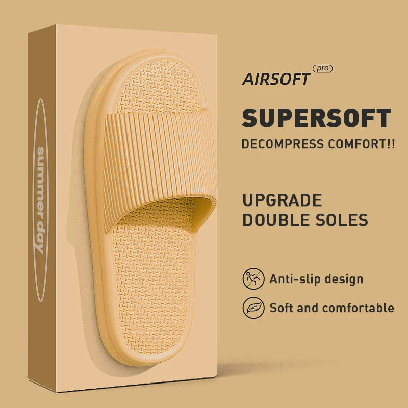 Jolies pantoufles d'été de couleur unie pour femmes et hommes, diapositives de salle de bain EVA antidérapantes, sandales légères concises, chaussures de couple