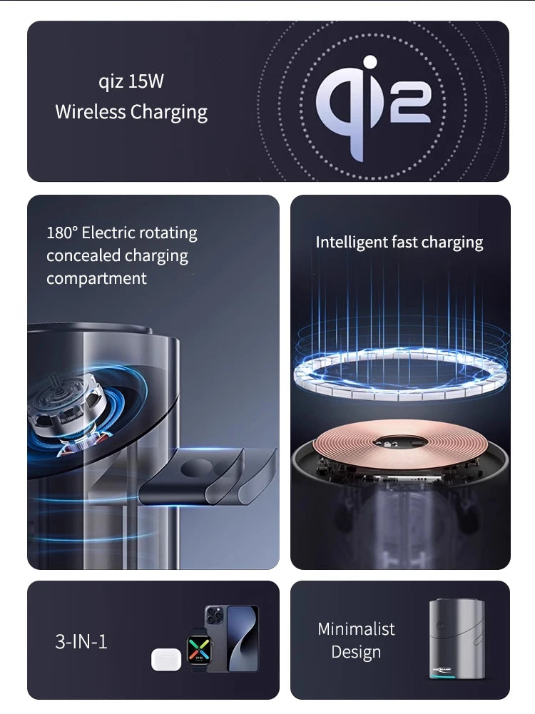 Station de recharge multifonctionnelle magnétique pour mobiles, écouteurs, montres
