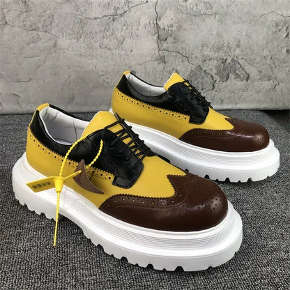 Chaussures Brogue Multi-documents en Cuir group pour Homme, Souliers à Grande Tête, Style Britannique, Décontracté, Rehausseur, Alicante zones me