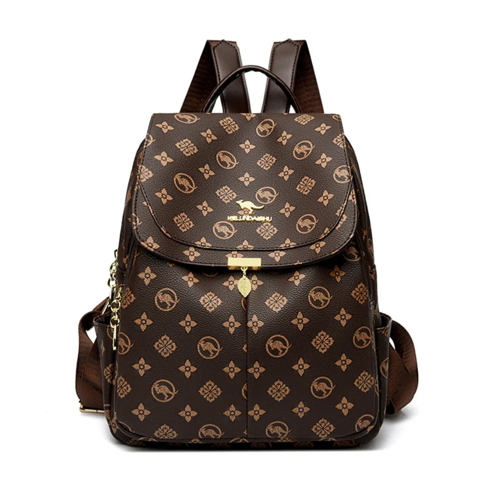 Sacs à Dos imprimés kangourou classiques Sac à Dos en Cuir Pu pour femmes Sac d'école à bandoulière pour mère Sacs à Dos Sac de transport A Dos