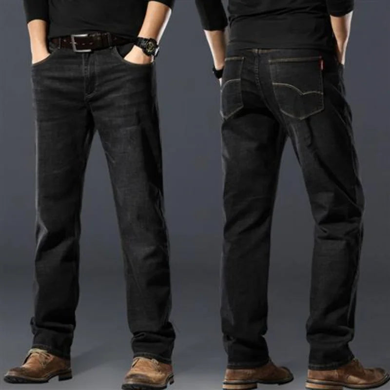 Jeans droits baggy pour hommes, pantalons de cow-boy classiques, jjdenim régulier, tuyau serré élastique, décontracté, taille basse, empilé goth xs