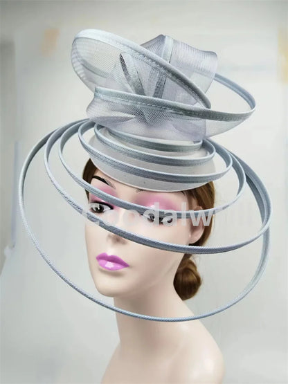 Chapeau Fascinateur Élégant pour Femme, Robe Formelle, Pièce de Sauna de Mariage, Pince à Cheveux pour Dames, Vincd'Église, Casquette de Pilulier en Maille avec Bande de Sauna, Nouveau