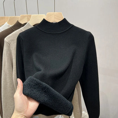 Pull en velours à manches longues pour femmes, pull optique, pull basique, vêtements décontractés, automne et hiver, nouvelle mode