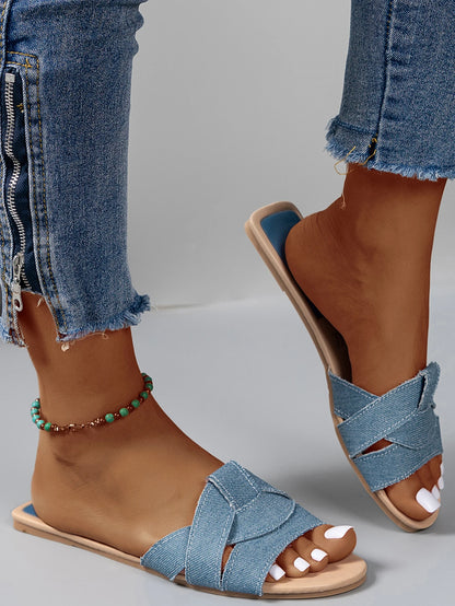 Pantoufles d'été pour femmes, chaussures de plage plates, de haute qualité, design à la mode, 2024