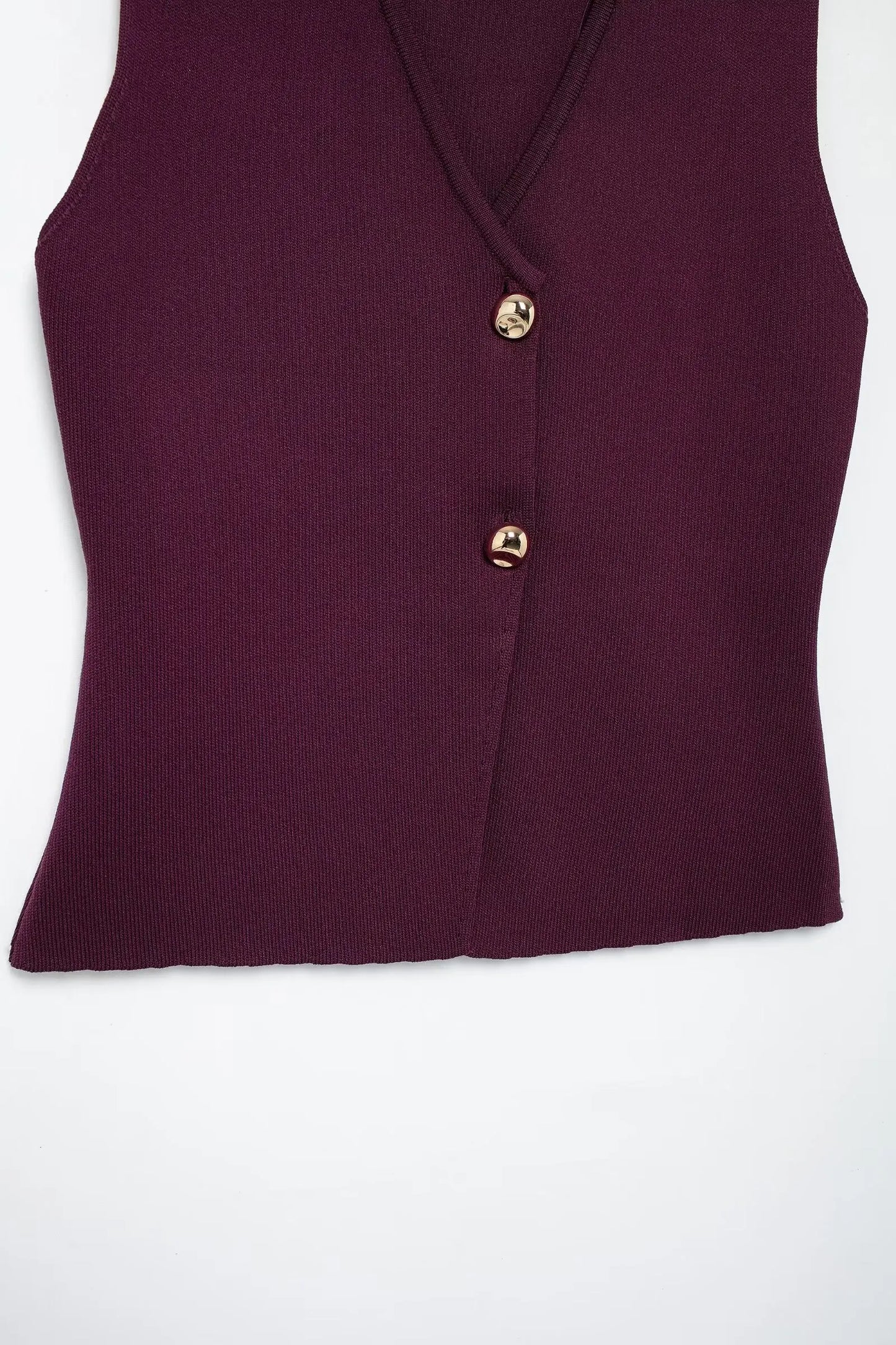 TRAFZA 2025 femmes jupe ensemble vin rouge tricoté col en v sans manches mince gilet + solide taille haute fermeture éclair Patchwork jupe longue rue