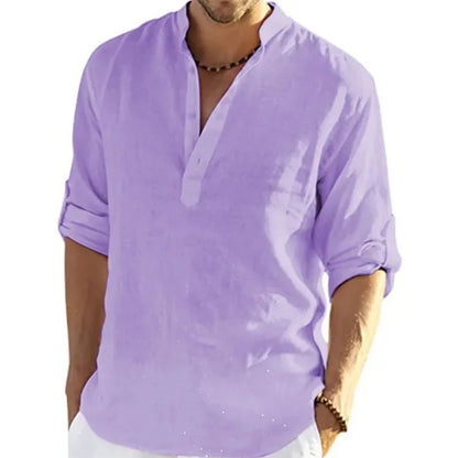Nouvelle chemise à manches longues pour hommes chemise respirante décontracté basique chemise en coton hauts