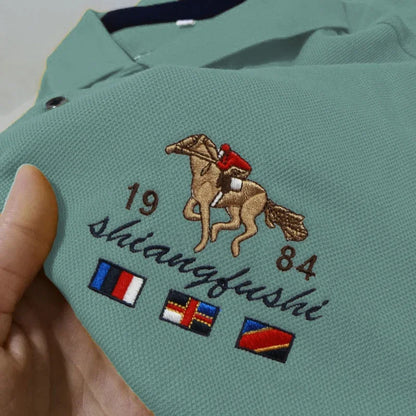 Polo brodé pour homme, haut respirant et confortable, mode décontractée