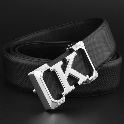 Haute qualité blanc ceinture garçon créateur de mode décontracté Coskin cuir métal boucle ceinture K lettre hommes ceinture