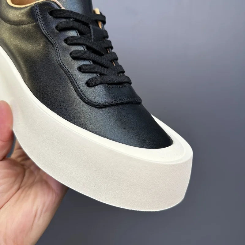 DOYUTIG-Chaussures de planche en cuir véritable pour hommes, baskets à semelle optique coordonnante, chaussures décontractées, rétro vintage, printemps et automne, SGHousex, nouveau