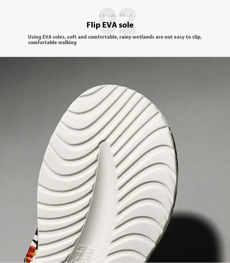 Plate-forme chaussures pour hommes nouveaux tongs d'été 2025 sandales respirant antidérapant amoureux hommes et femmes tout correspondant imprimé pantoufles hommes