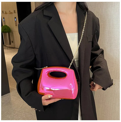 Sac à main hobo en acrylique doré pour femme, sac à main de plage transparent, sac à main de soirée, poignée supérieure ronde, fête de mariage, designer de luxe