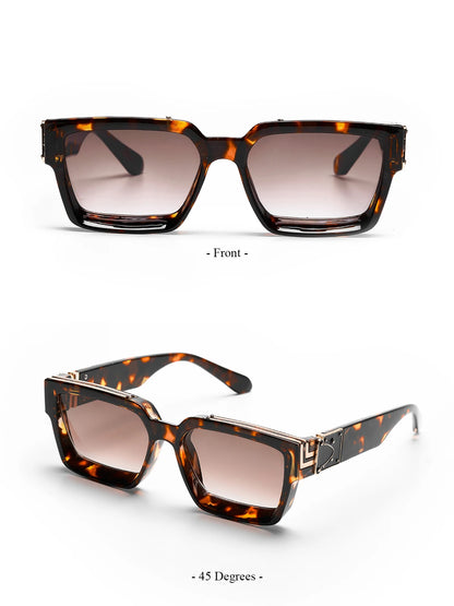 Ruiao rétro noir millionnaire nuances lunettes de soleil de luxe 2025 pour hommes concepteur célèbre marque carré lunettes de soleil homme femmes lunettes de soleil
