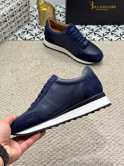 BILLIONAIRE BLSK CPRT chaussures peau de vache 2025 nouvelle broderie mode qualité confort mouvement hommes taille européenne 39-45 chaussures noires