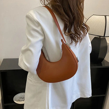 BS - Sac à bandoulière Hobo en cuir PU pour femmes, Design de luxe, petite pochette, sac à main sous les bras, fourre-tout de voyage