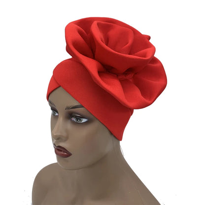 Chapeau Turban à grande fleur pour femmes, casquette Hijab musulmane, diamants, enveloppe de tête, Bandana, casquette de chimio, chapeau africain, 2023