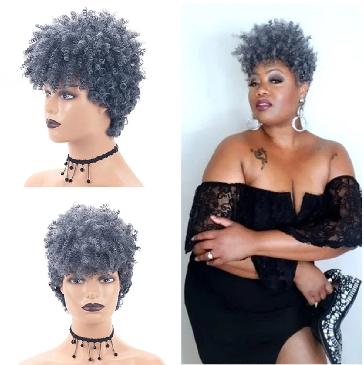 Perruque Afro Synthétique Courte Crépue Bouclée pour Femmes Noires, Blonde à Noire, Naturelle Comme Vrais Cheveux, Cosplay, ix