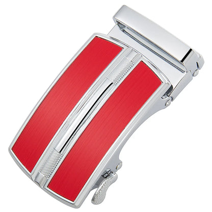 Ceinture en alliage métallique pour hommes, 3.5cm, boucle automatique à dégagement rapide, Clip de ceinture d'affaires, sans trous, boucle de ceinture en cuir bleu rouge