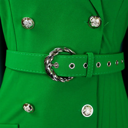 Robe plissée mi-longue à col de costume, taille haute, à la mode, nouvelle collection automne 2025