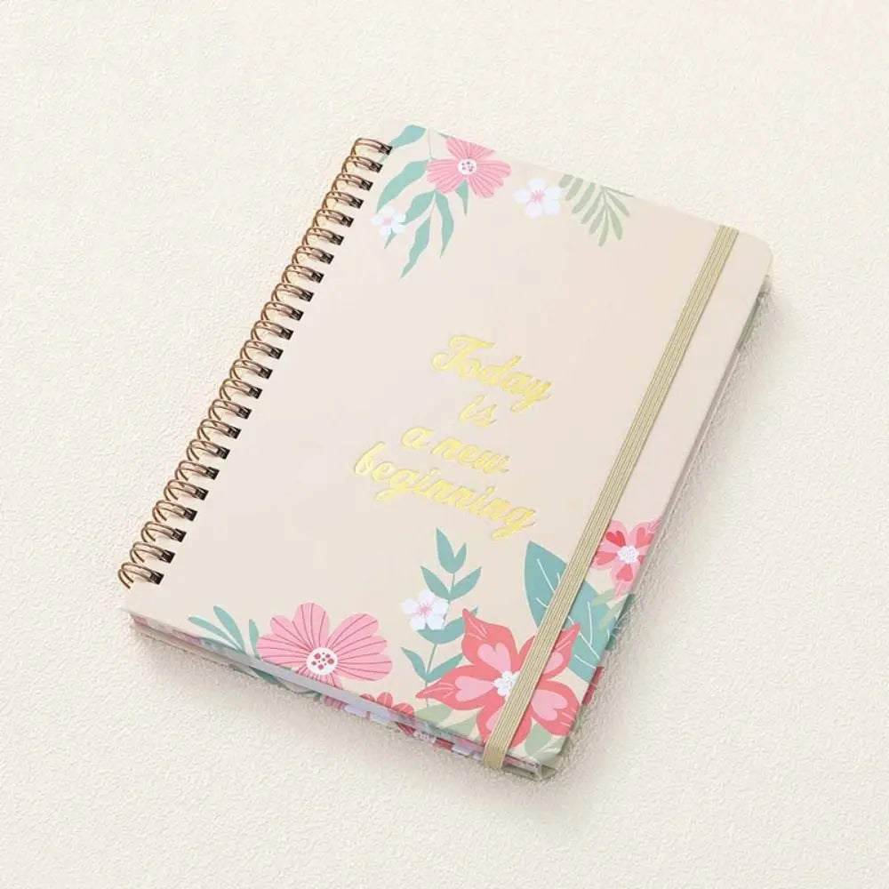 80 feuilles A5 bloc-notes anglais liste de choses à faire impression florale bobine cahier Portable gestion du temps calendrier planificateur bloc-notes