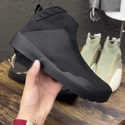 Hommes printemps mode extérieur chaussures de marche respirant confortable loisirs bout rond couleur unie sans lacet hommes chaussures en tissu décontracté