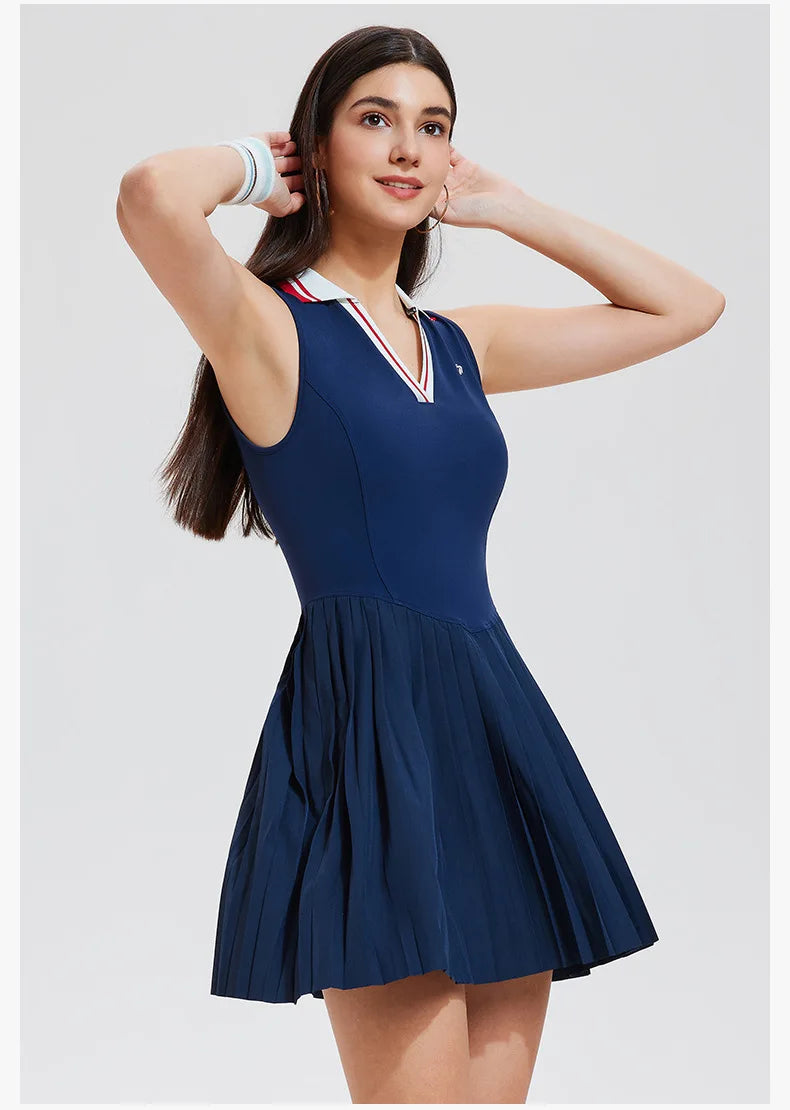 Nouvelles robes de sport femmes robe de tennis polo revers robe de fitness en plein air badminton golf séchage rapide et respirant robe de sport