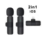 Microphone Lavalier sans fil, Mini micro d'enregistrement Audio et vidéo Portable pour iPhone Android, diffusion en direct et jeu