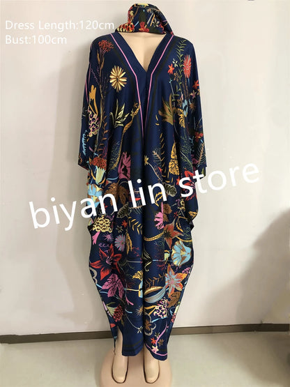 Robe col bateau longueur: 130cm buste: 130cm nouvelles robes de mode Bazin imprimé Dashiki femmes robes longues