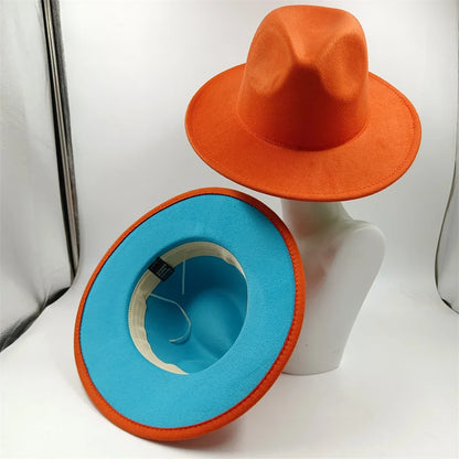 Chapeau Fedora à larges bords pour hommes et femmes, chapeau en feutre ander, chapeau d'église, laine douce, grande taille, DN, britannique, 60cm